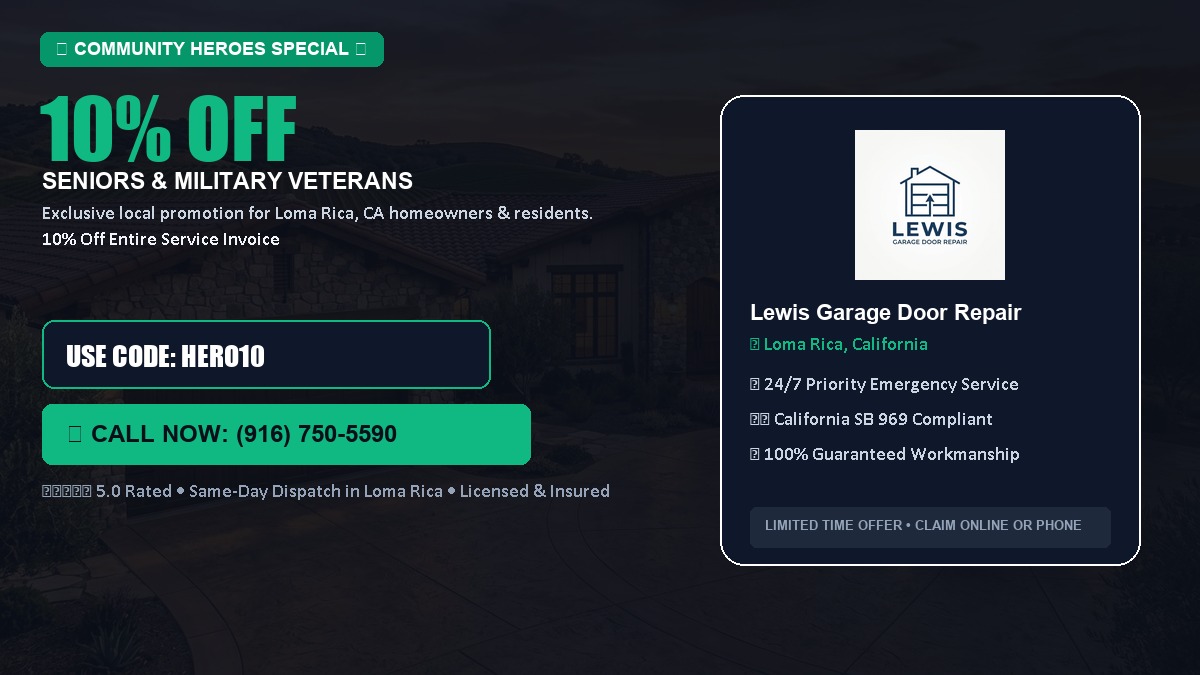 10% OFF Senior Citizens (65+) & Military / Veteran Community Discount in Loma Rica, CA